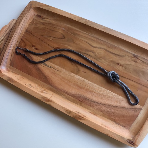 Long Gunmetal Silver Knotted Gatsby Necklace - Picture 5 of 9